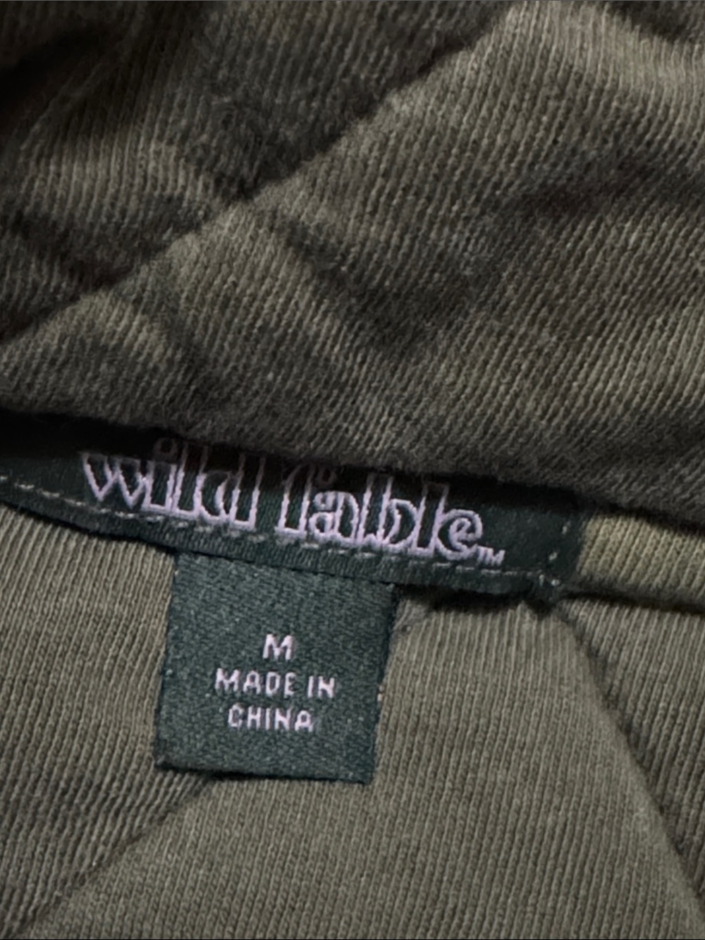 Wild Fable Bomber Style ZipUp Sweatshirt Jacket-Sz xs-Cotton-Olive Green-Quilted - Picture 13 of 15